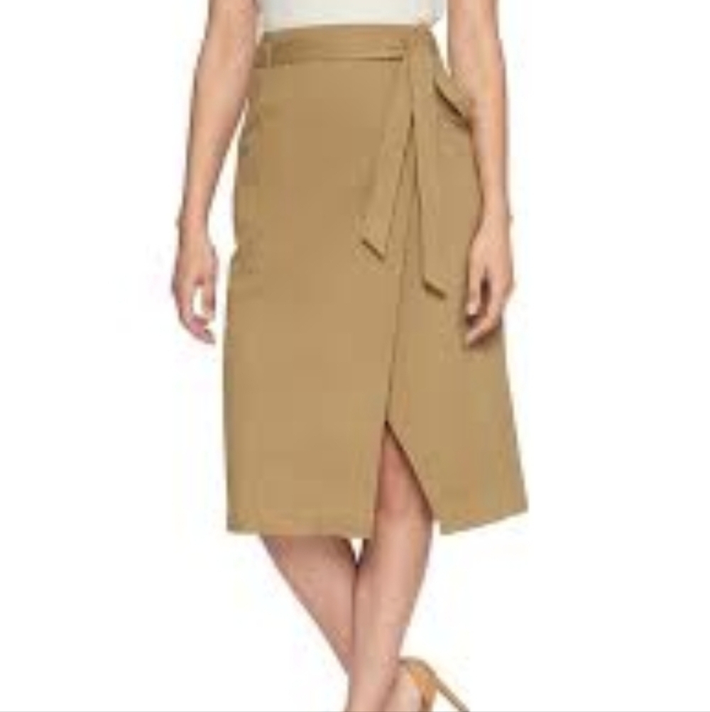 Banana Republic Wrap Tan Pencil Skirt